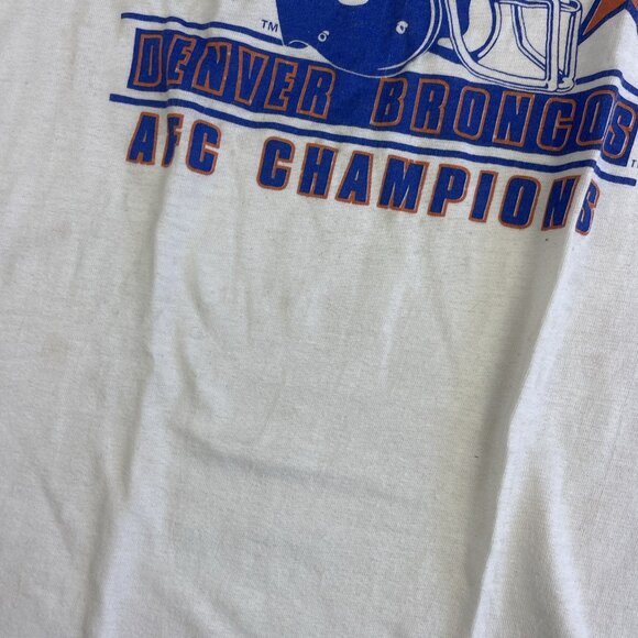 VTG 1987 AFC CHAMP Denver Broncos Super Bowl Shirt Youth L 80s NFL USA MADE * - Picture 11 of 16